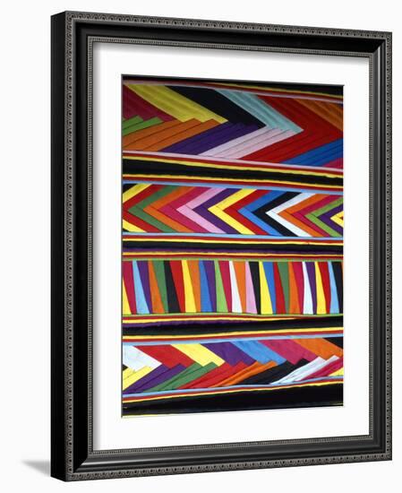 Bold Colors in Fabric Design in Market, Chinceros, Peru-Jim Zuckerman-Framed Photographic Print