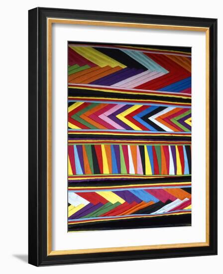 Bold Colors in Fabric Design in Market, Chinceros, Peru-Jim Zuckerman-Framed Photographic Print