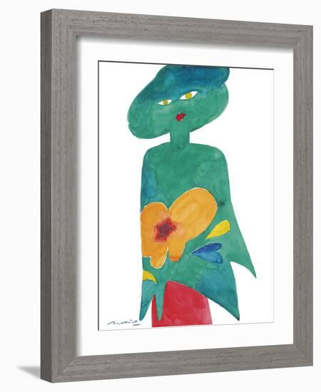 Bold Figure - Floral-Gerry Baptist-Framed Giclee Print