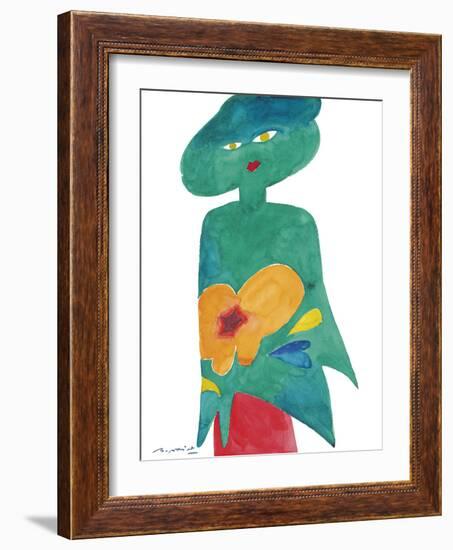 Bold Figure - Floral-Gerry Baptist-Framed Giclee Print