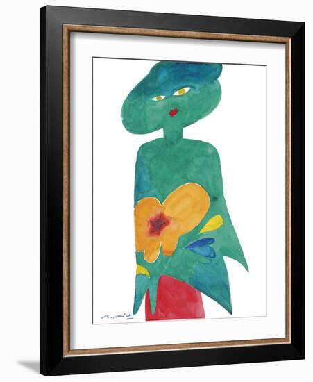 Bold Figure - Floral-Gerry Baptist-Framed Giclee Print