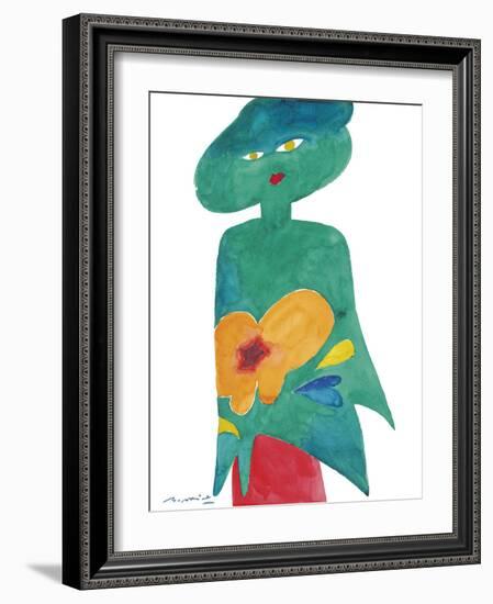 Bold Figure - Floral-Gerry Baptist-Framed Giclee Print