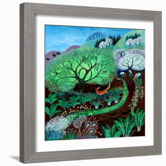 Bold Fox,2021,(acrylics on paper)-Lisa Graa Jensen-Framed Giclee Print