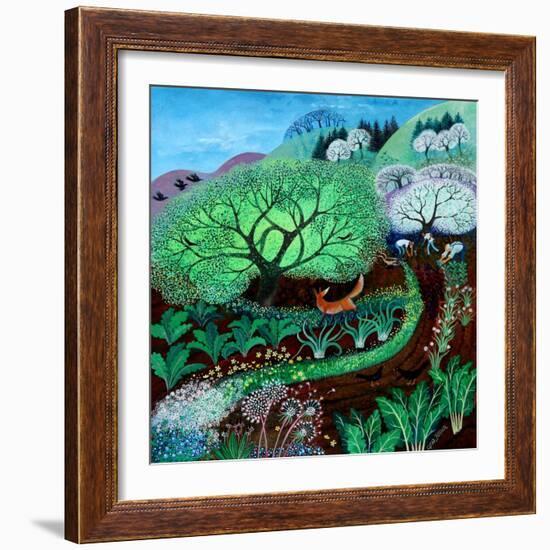 Bold Fox,2021,(acrylics on paper)-Lisa Graa Jensen-Framed Giclee Print