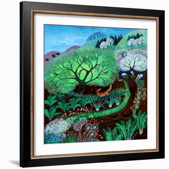 Bold Fox,2021,(acrylics on paper)-Lisa Graa Jensen-Framed Giclee Print