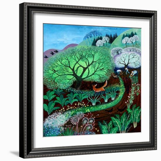 Bold Fox,2021,(acrylics on paper)-Lisa Graa Jensen-Framed Giclee Print