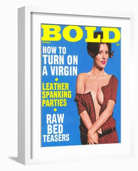 Bold, Lurid Magazine Cover with Cheesecake-null-Framed Art Print