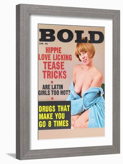 Bold, Lurid Magazine Cover with Cheesecake-null-Framed Art Print