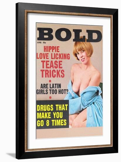 Bold, Lurid Magazine Cover with Cheesecake-null-Framed Art Print