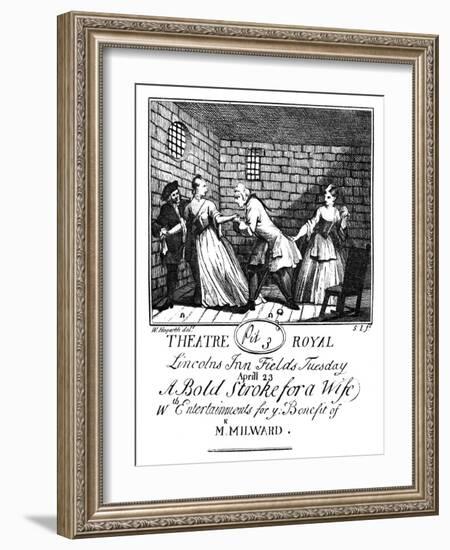 Bold Stroke for a Wife - illustrated ticket by William Hogarth-William Hogarth-Framed Giclee Print