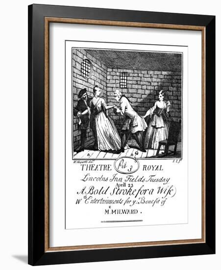 Bold Stroke for a Wife - illustrated ticket by William Hogarth-William Hogarth-Framed Giclee Print