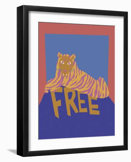 Bold Tiger - Free-Lottie Fontaine-Framed Giclee Print