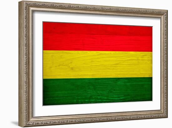 Bolivia Flag Design with Wood Patterning - Flags of the World Series-Philippe Hugonnard-Framed Art Print