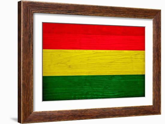 Bolivia Flag Design with Wood Patterning - Flags of the World Series-Philippe Hugonnard-Framed Art Print