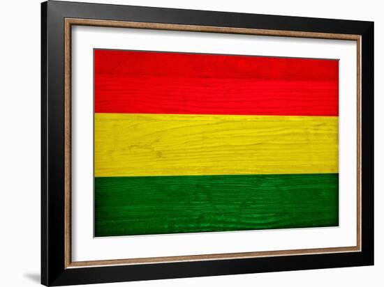 Bolivia Flag Design with Wood Patterning - Flags of the World Series-Philippe Hugonnard-Framed Art Print