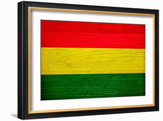 Bolivia Flag Design with Wood Patterning - Flags of the World Series-Philippe Hugonnard-Framed Art Print