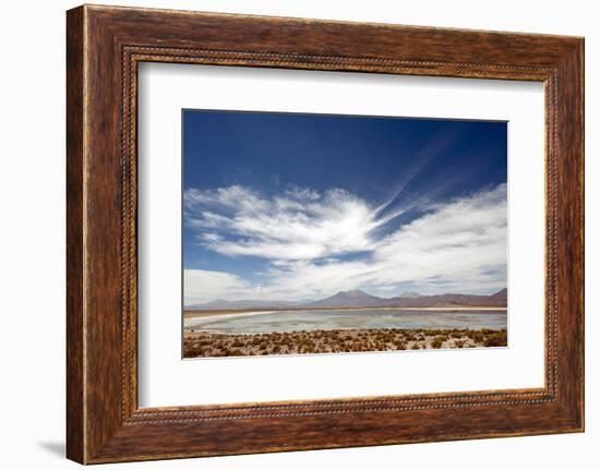 Bolivian Altiplano, Bolivia. Lake and Mountains in Coipasa, Bolivia.-Anthony Asael-Framed Photographic Print