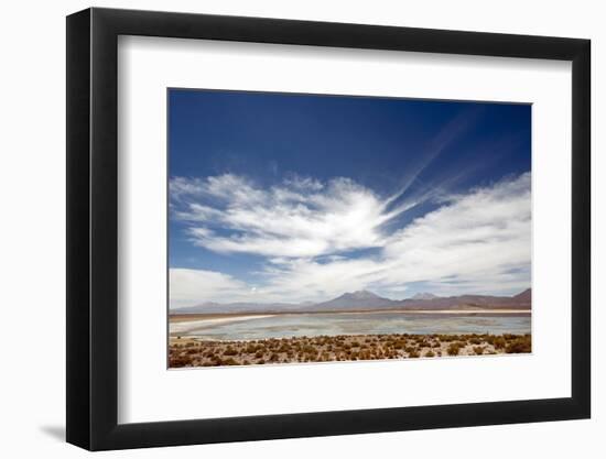 Bolivian Altiplano, Bolivia. Lake and Mountains in Coipasa, Bolivia.-Anthony Asael-Framed Photographic Print