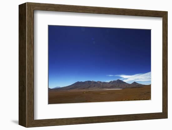 Bolivian desert, Bolivia. Arid landscape going toward lake and mountains.-Anthony Asael-Framed Photographic Print