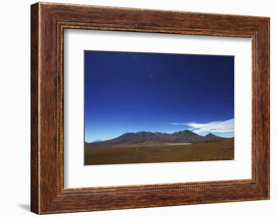 Bolivian desert, Bolivia. Arid landscape going toward lake and mountains.-Anthony Asael-Framed Photographic Print