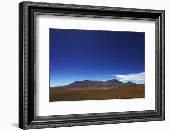 Bolivian desert, Bolivia. Arid landscape going toward lake and mountains.-Anthony Asael-Framed Photographic Print