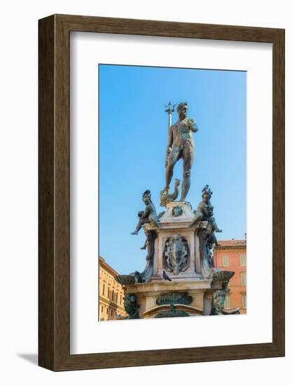 Bologna, Emilia-Romagna, Italy. Fontana di Nettuno, or Neptune Fountain in Piazza del Nettuno. T...-null-Framed Photographic Print