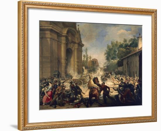 Bologna, Expulsion of Austrians from Porta Galliera, August 8, 1848-Antonio Muzzi-Framed Giclee Print