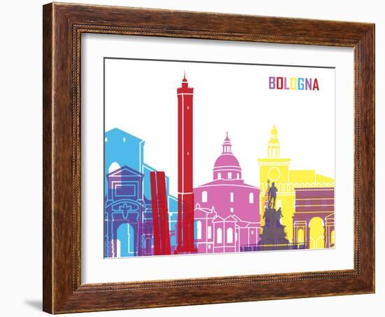 Bologna Skyline Pop-paulrommer-Framed Art Print