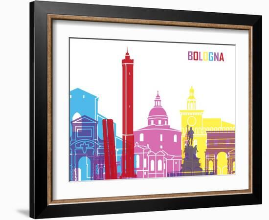 Bologna Skyline Pop-paulrommer-Framed Art Print