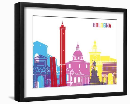 Bologna Skyline Pop-paulrommer-Framed Art Print