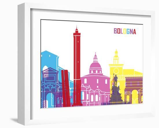 Bologna Skyline Pop-paulrommer-Framed Art Print