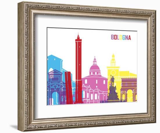 Bologna Skyline Pop-paulrommer-Framed Art Print