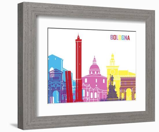 Bologna Skyline Pop-paulrommer-Framed Art Print