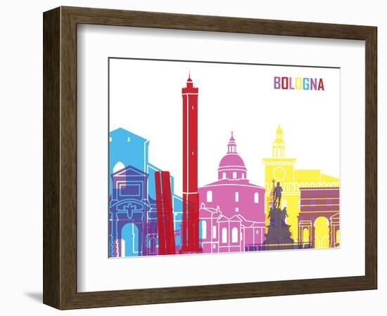 Bologna Skyline Pop-paulrommer-Framed Art Print