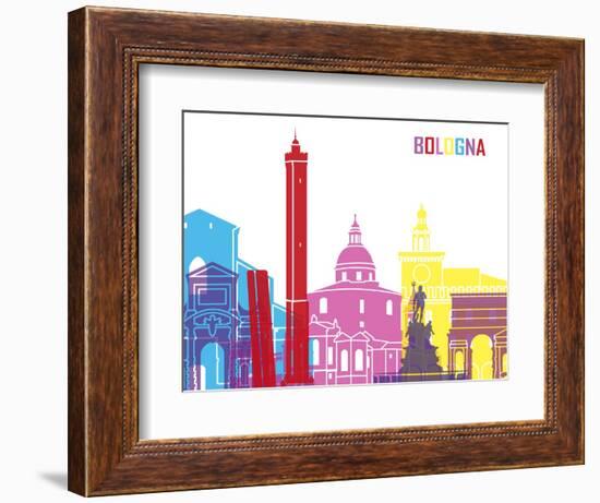 Bologna Skyline Pop-paulrommer-Framed Art Print