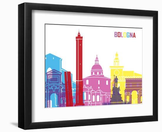 Bologna Skyline Pop-paulrommer-Framed Art Print