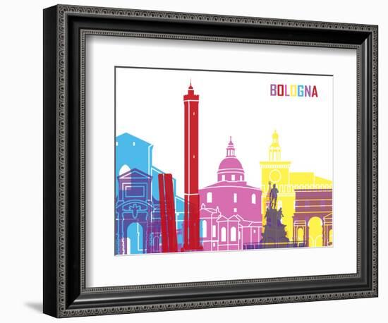 Bologna Skyline Pop-paulrommer-Framed Art Print