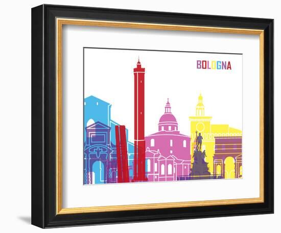 Bologna Skyline Pop-paulrommer-Framed Art Print