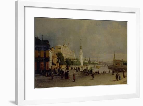 Bolshoy Kamenny Bridge in Moscow-Pyotr Petrovich Vereshchagin-Framed Giclee Print