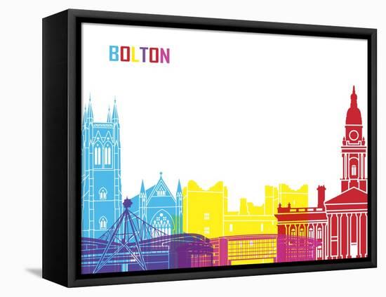 Bolton Skyline Pop-paulrommer-Framed Stretched Canvas