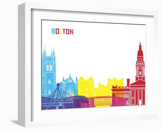 Bolton Skyline Pop-paulrommer-Framed Art Print