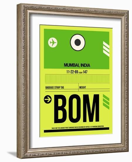 BOM Mumbai Luggage Tag I-NaxArt-Framed Art Print