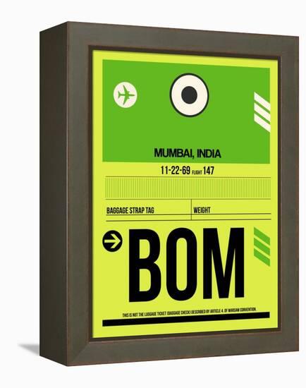 BOM Mumbai Luggage Tag I-NaxArt-Framed Stretched Canvas