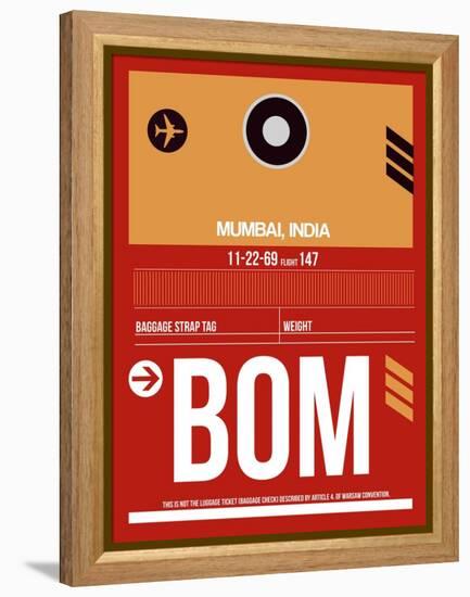 BOM Mumbai Luggage Tag II-NaxArt-Framed Stretched Canvas