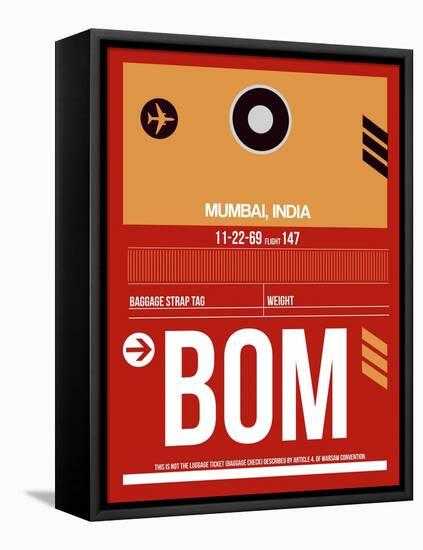 BOM Mumbai Luggage Tag II-NaxArt-Framed Stretched Canvas