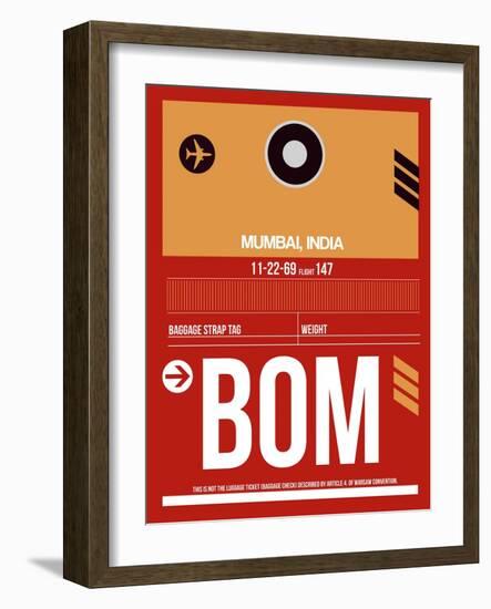 BOM Mumbai Luggage Tag II-NaxArt-Framed Art Print