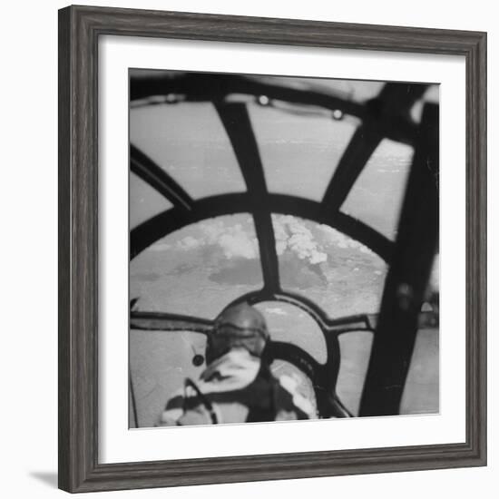 Bombardier in B-29 Bombing Raid Ansham, Manchuria During WWII-William C^ Shrout-Framed Photographic Print