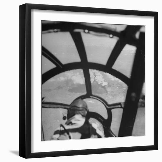 Bombardier in B-29 Bombing Raid Ansham, Manchuria During WWII-William C^ Shrout-Framed Photographic Print