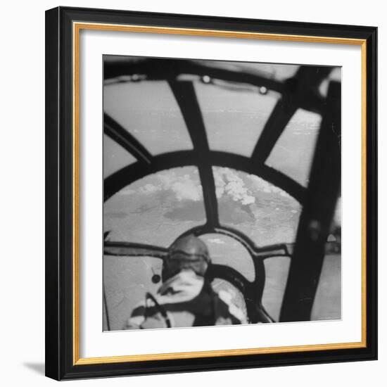 Bombardier in B-29 Bombing Raid Ansham, Manchuria During WWII-William C^ Shrout-Framed Photographic Print