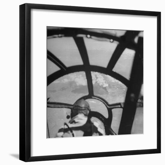 Bombardier in B-29 Bombing Raid Ansham, Manchuria During WWII-William C^ Shrout-Framed Photographic Print